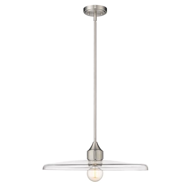 Z-Lite Paloma Pendant, 1-Light, 24 In.W x 6.75 In.H, Brushed Nickel/Clear 821P24-BN - main